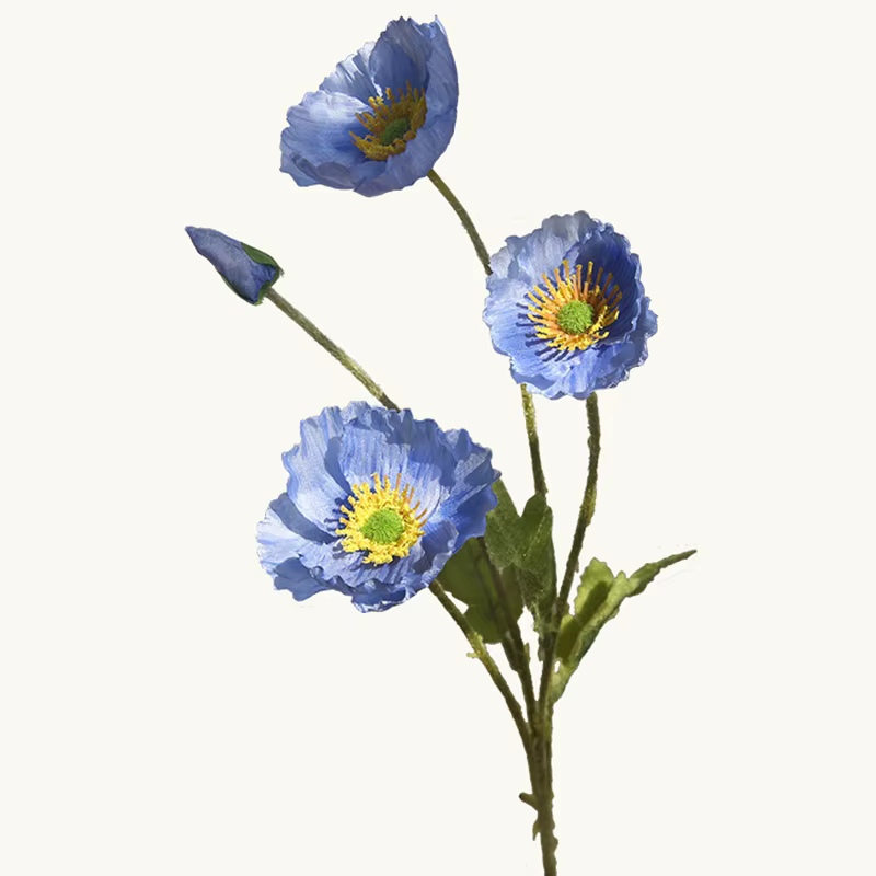 Fleurs de coquelicots artificielles à 4 têtes