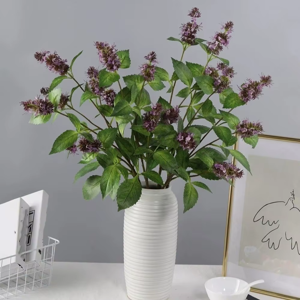 Fleur artificielle de Pogostemon à 3 têtes