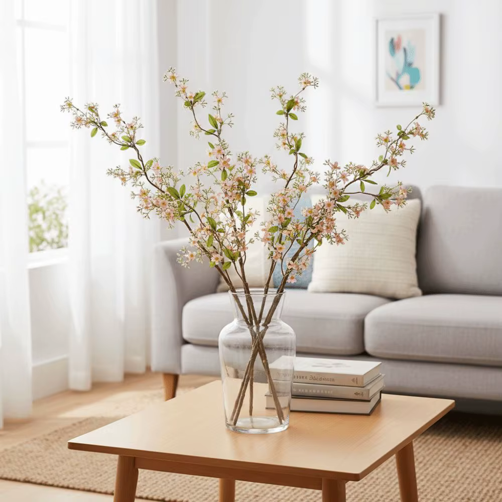 Petites Branches de Chrysanthèmes Sauvages Artificiels Réalistes en Soie Écologique