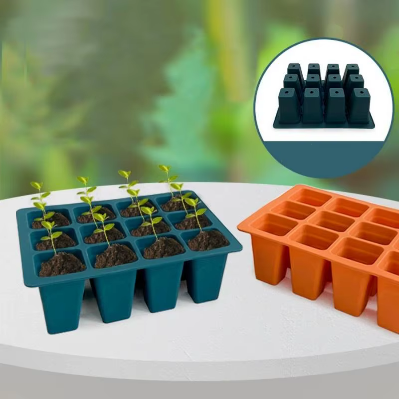 1 plateau de germination en silicone réutilisable pour la culture de semis et la pépinière