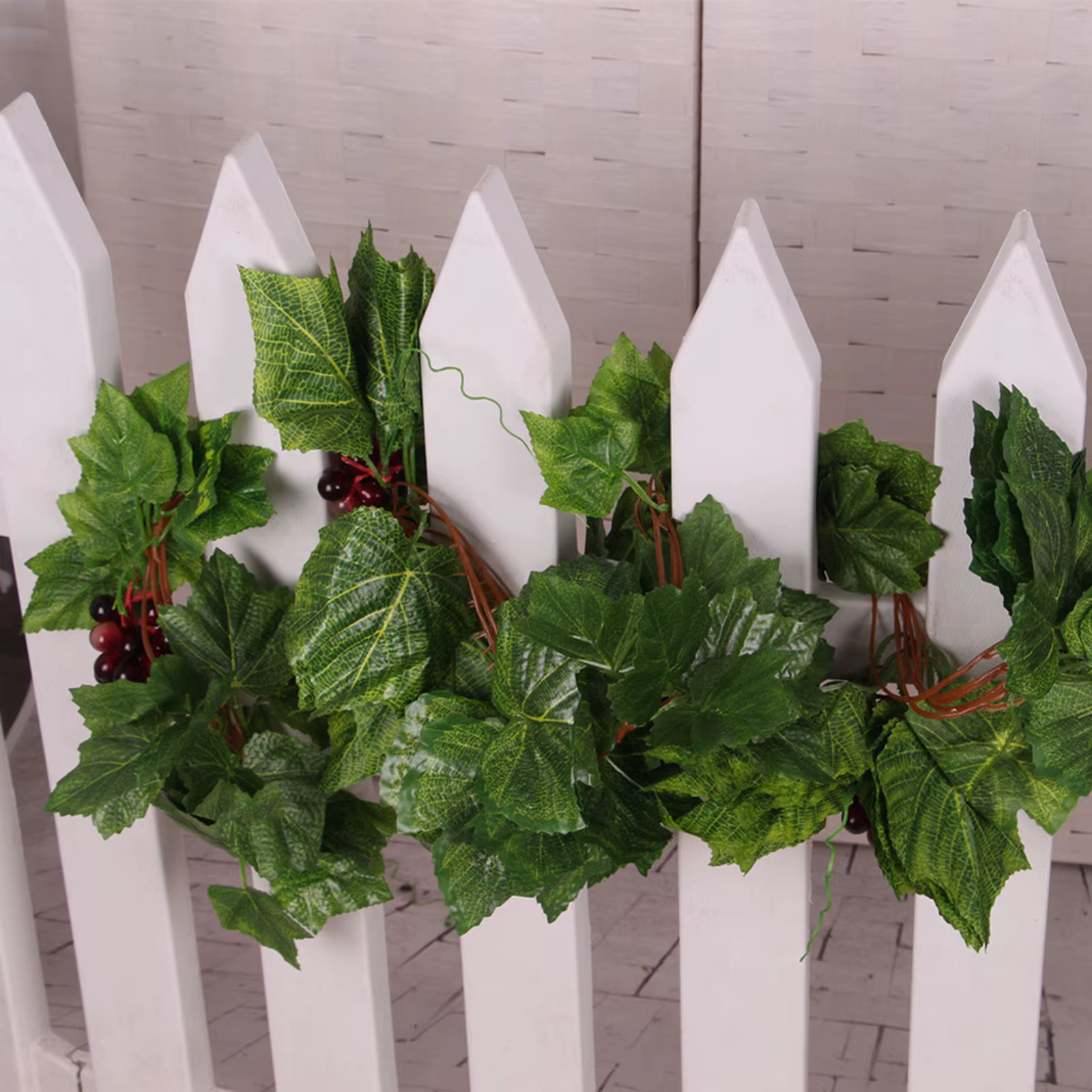 Plante Artificielle de Vignes de Raisin avec Porte Murale
