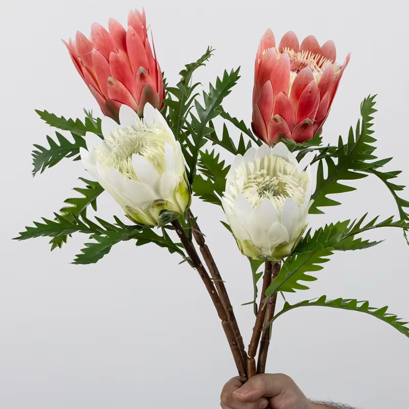 6 pièces de fleurs artificielles en plastique