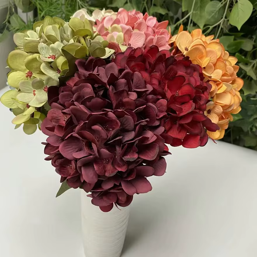Fleurs artificielles hortensia mur de mariage maison festival décorations cuisine accessoire bricolage nuptiale bouquet scrapbook intérieur bonsaï
