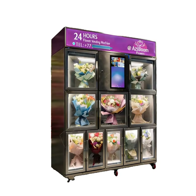 FOODLINE Distributeur automatique intelligent de fleurs fraîches 24h/24, personnalisable, pour une nouvelle vente au détail de fleurs