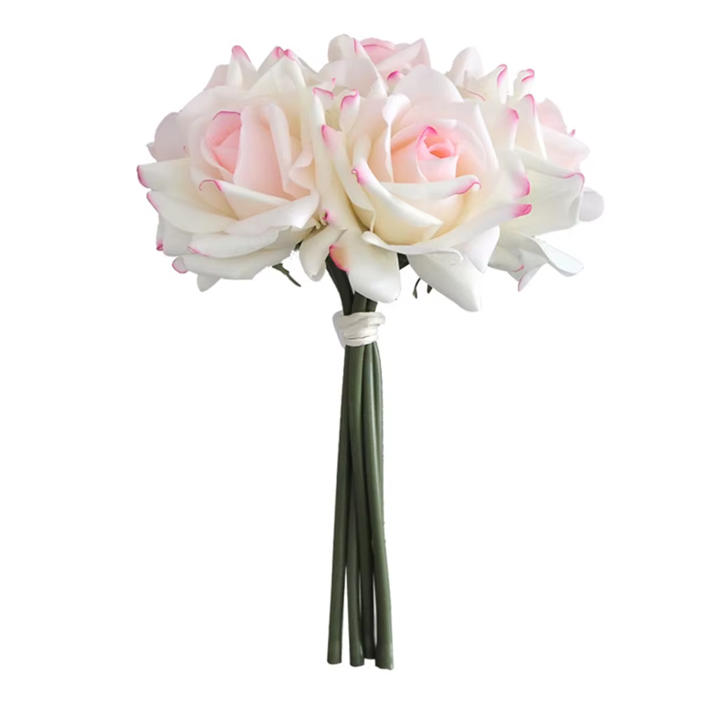 Bouquet de 5 roses bouclées avec sensation d'humidité artificielle