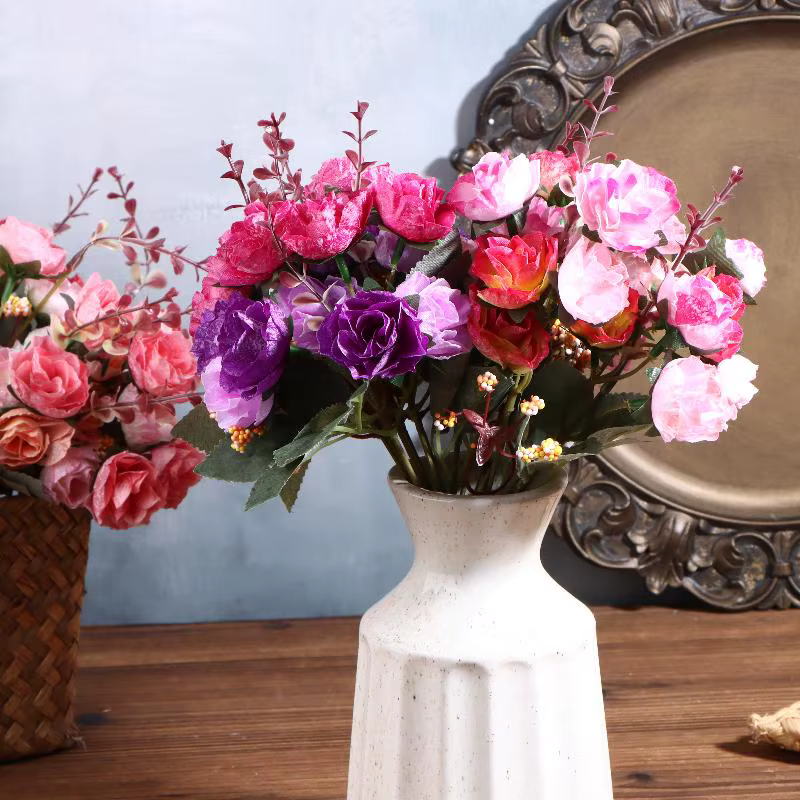 Bouquet de 21 roses artificielles