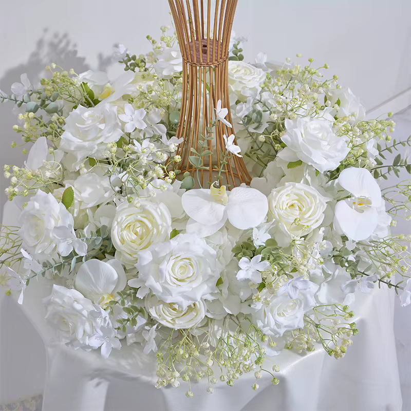 Guirlande de couronne verte série blanche