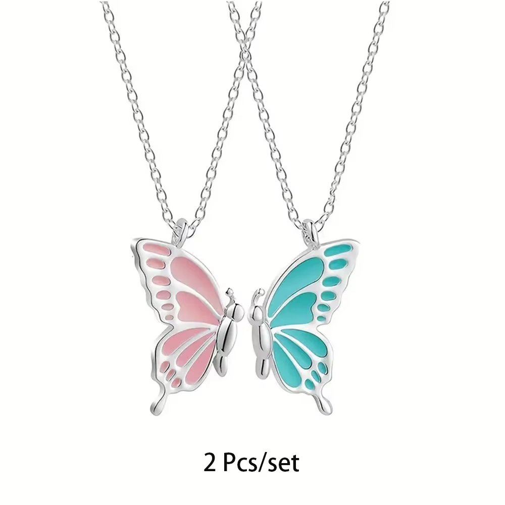 2 pièces/ensemble meilleur ami collier créatif pentagramme pendentif alliage accessoires amitié collier meilleur ami alliage pendentif