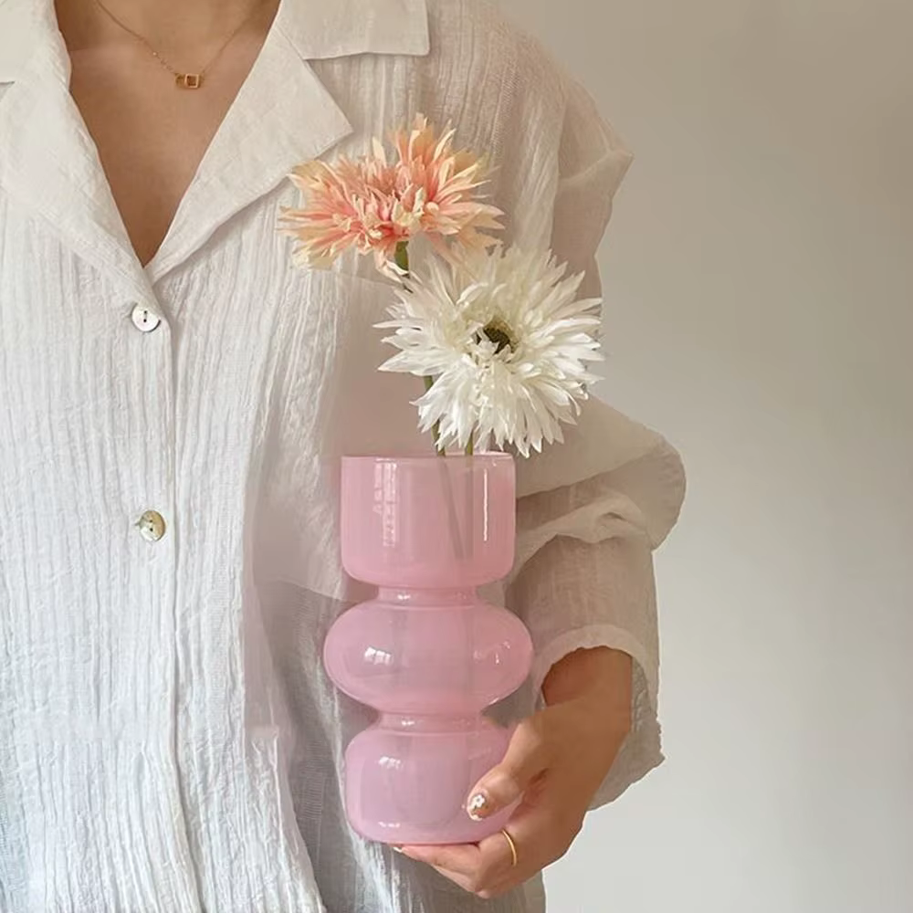 Ins-Vase à fleurs hydroponique en verre
