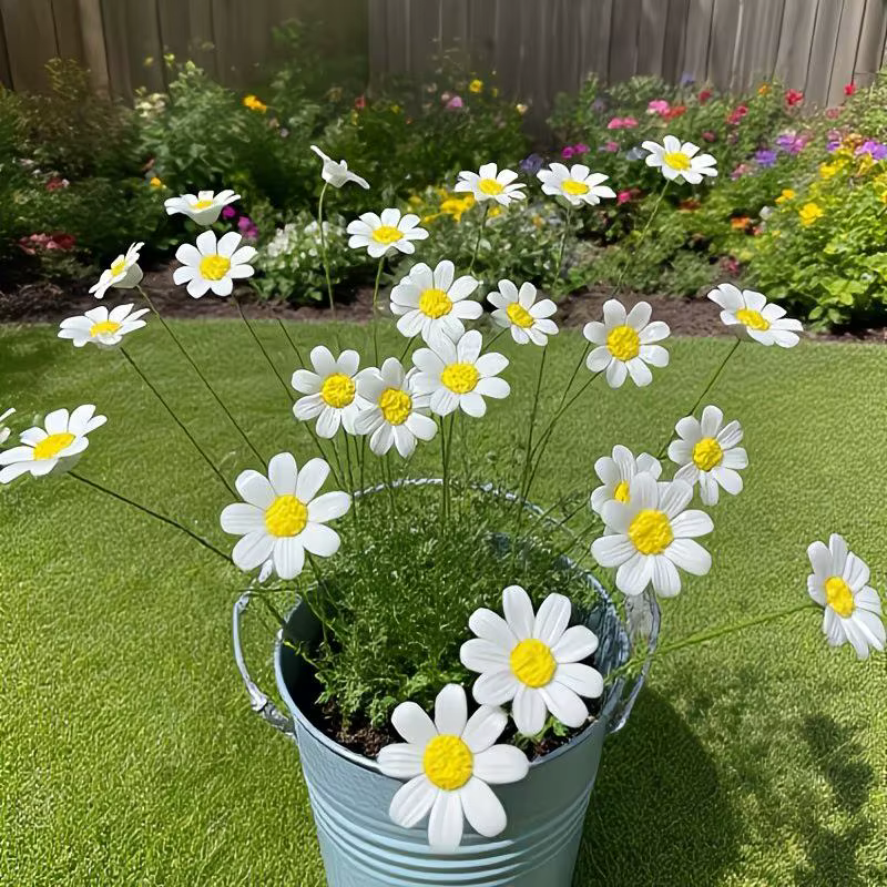 6/8/10 pièces de fleurs de marguerite en céramique