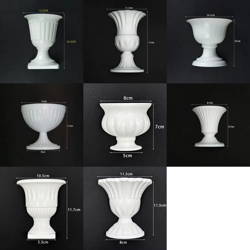 Nouveau vase mural demi-cercle blanc peint à la main