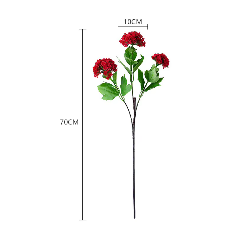 3 pièces de fleurs artificielles réalistes à 3 têtes