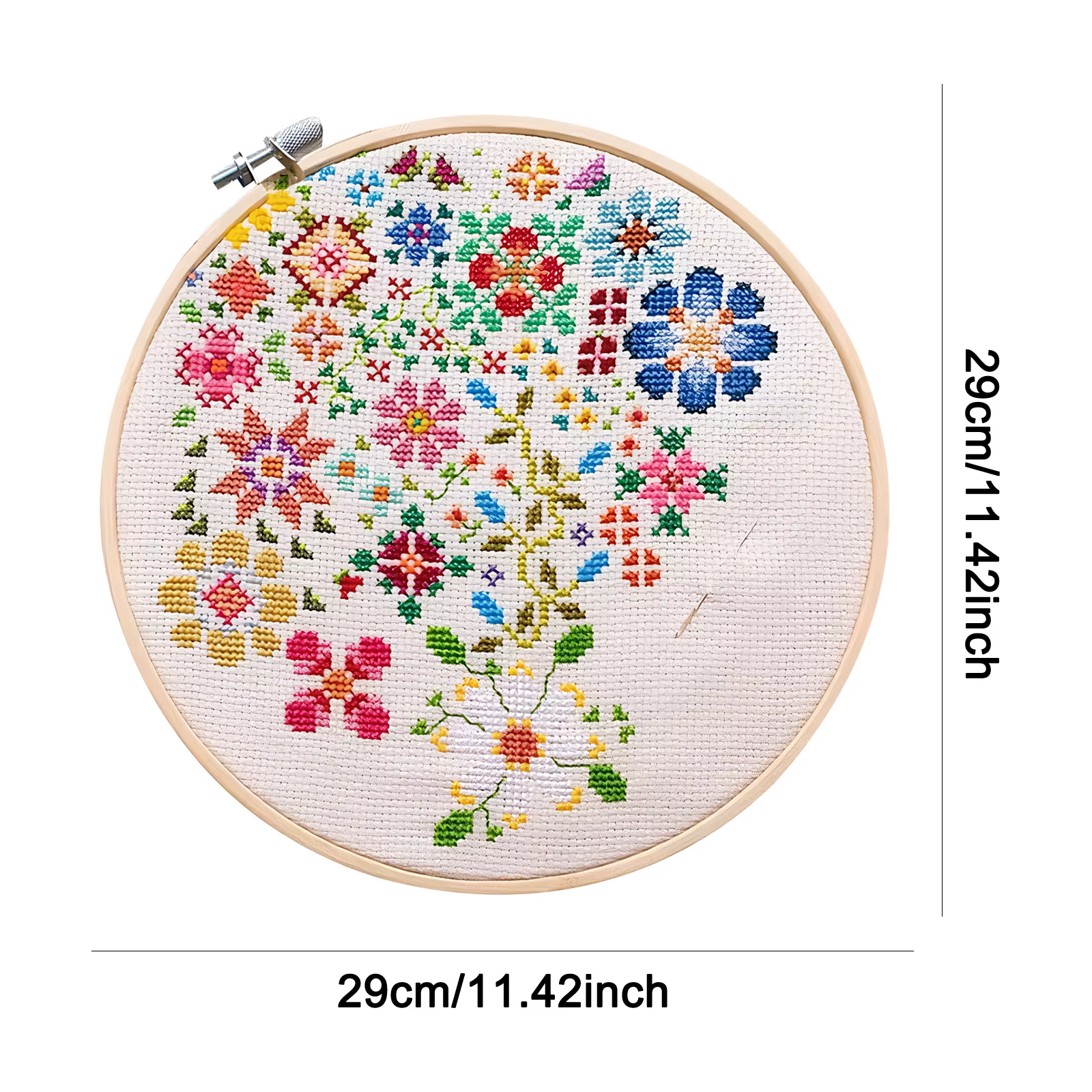 Kit de broderie « Une fleur par jour » avec motifs brodés pré-imprimés
