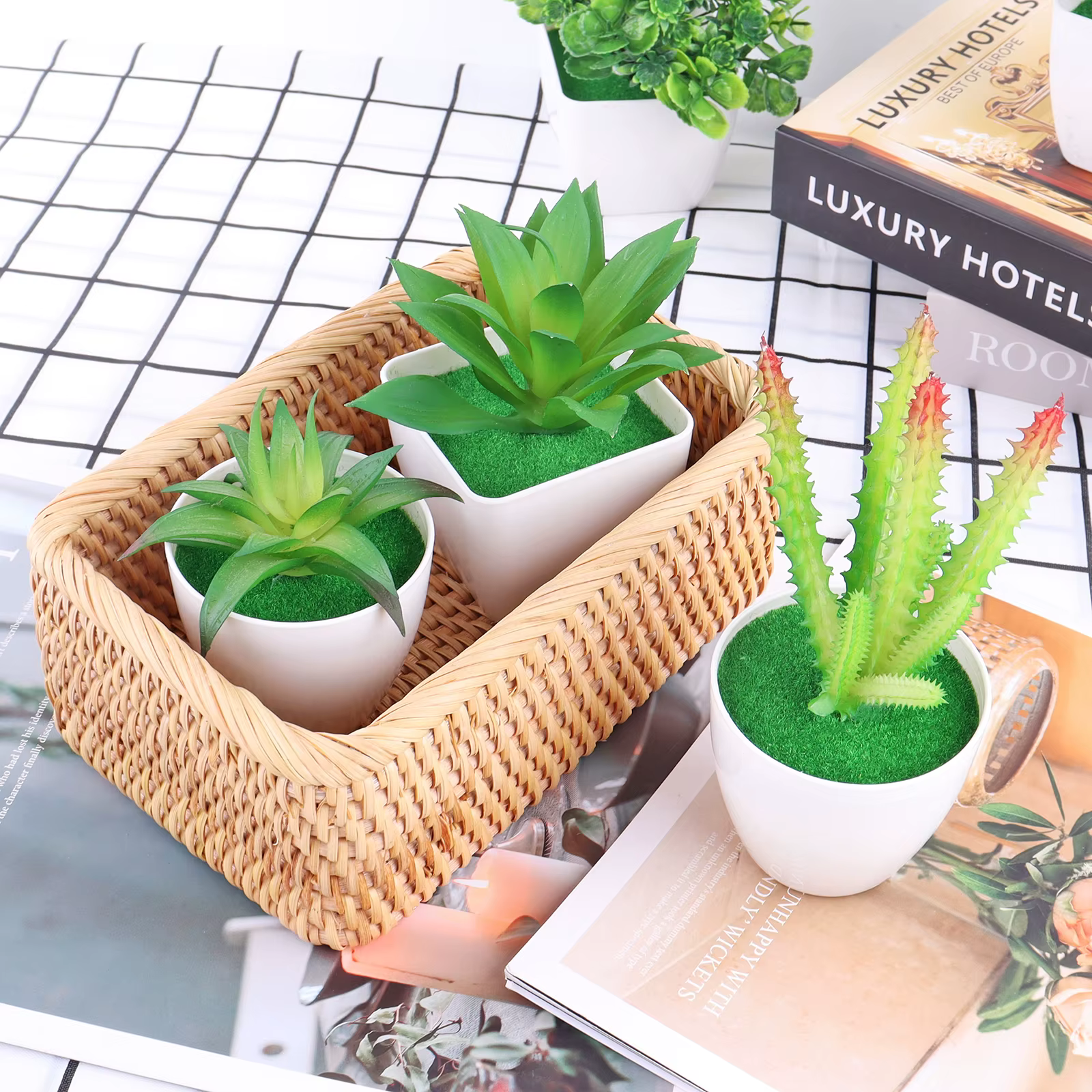 Artificielles Plantes d'Aloès Mini Plantes Forme Bonsaï