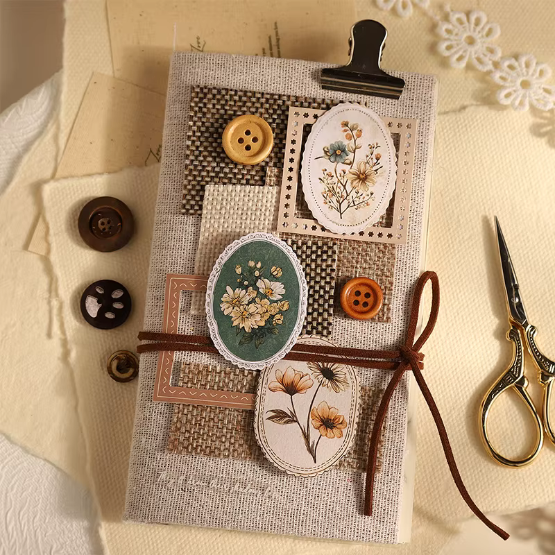 Autocollants en papier de la série Fleurs et Romance