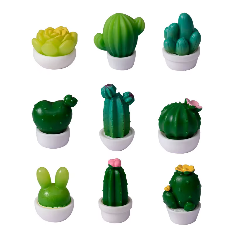 Mini Cactus en Pot de Dessin Animé
