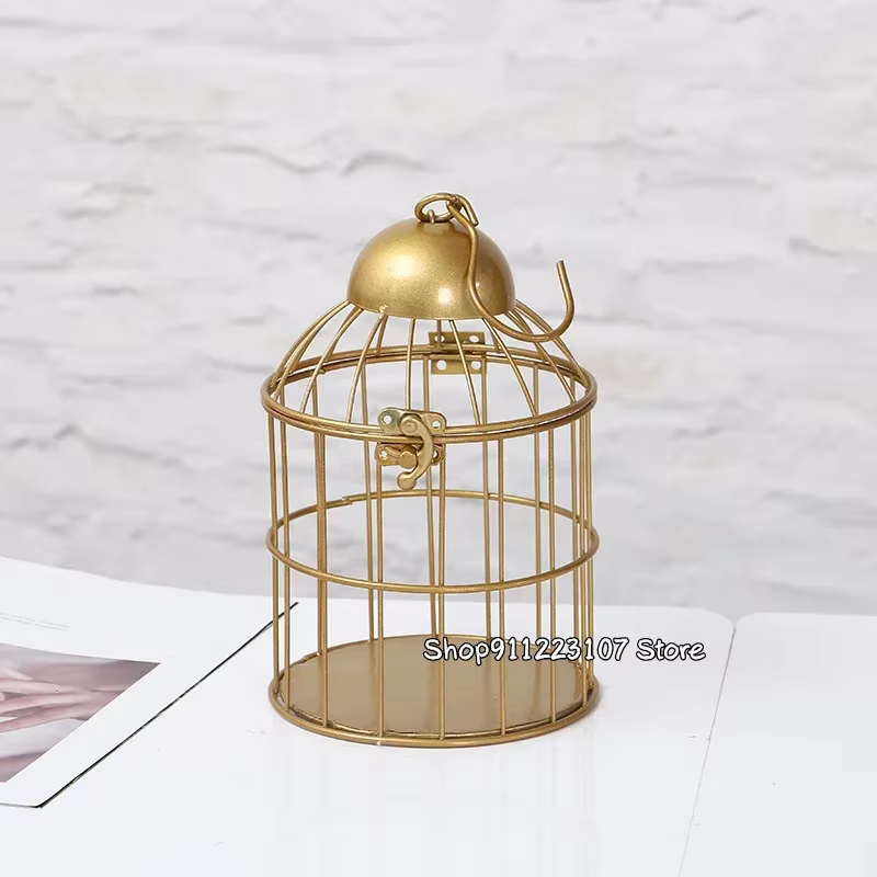 Cage à oiseaux en fer rétro européen