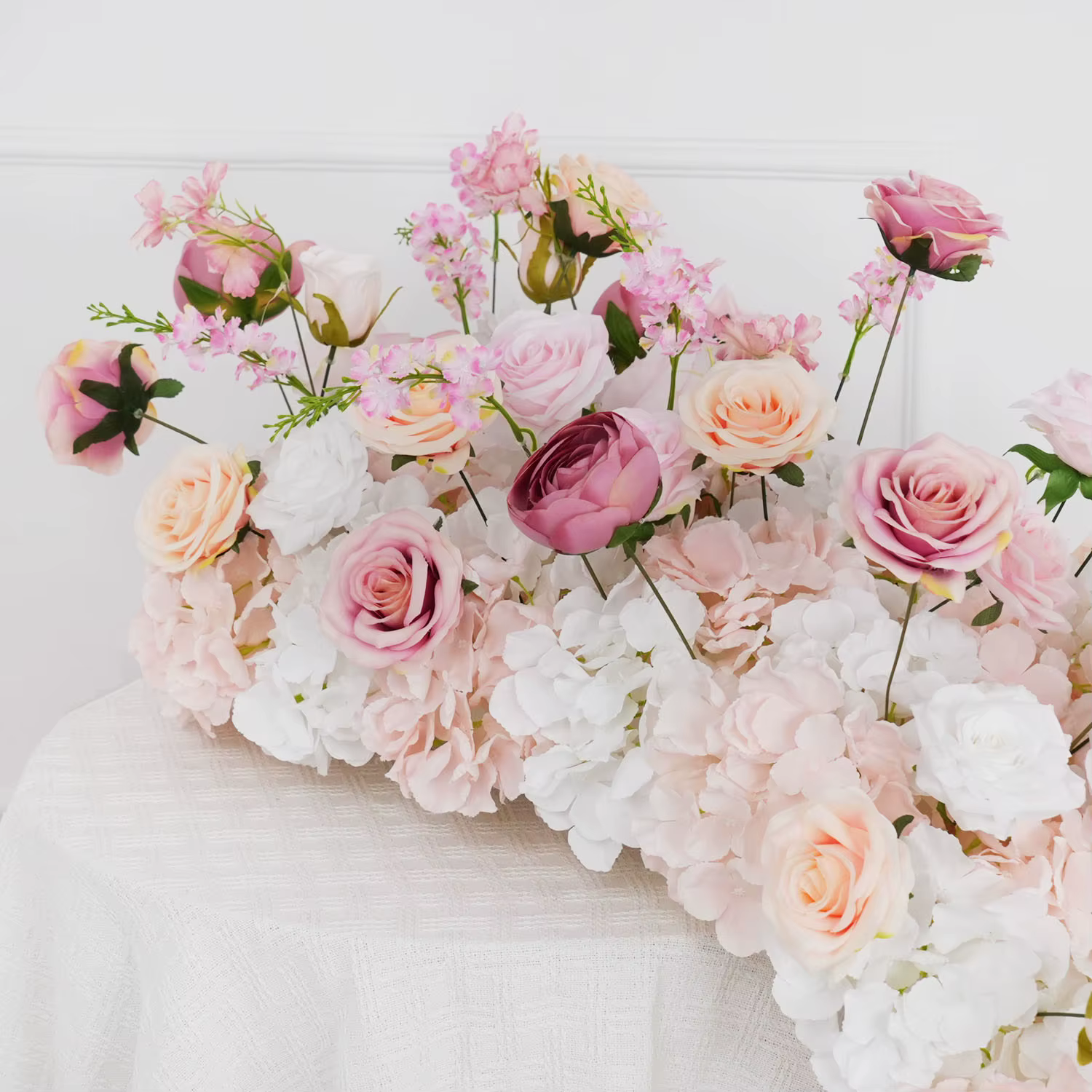 Uflower 100/200 cm luxe Rose fleur artificielle rangée Table pièce maîtresse fleurs de mariage toile de fond mur Arches décor fête florale