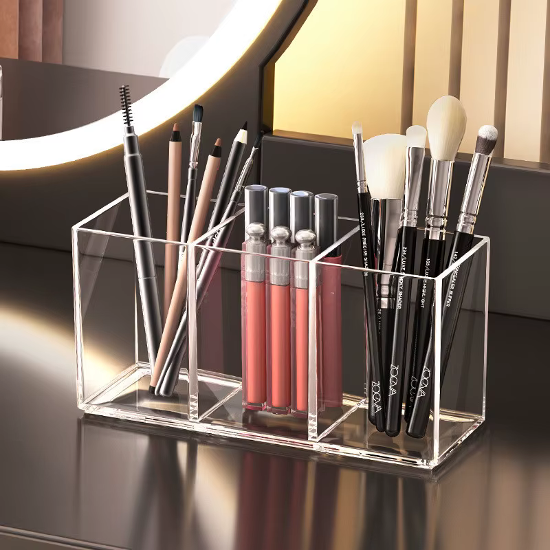 Rouge à lèvres Transparent maquillage cosmétique acrylique pinceau de maquillage outil boîte de rangement étui porte-brosse de maquillage organisateur de Table outil de maquillage