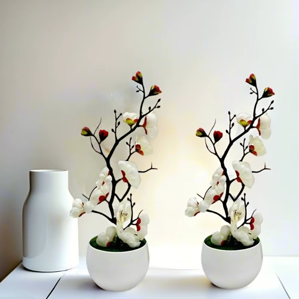 Bonsaï créatif de fleurs de prunier artificielles