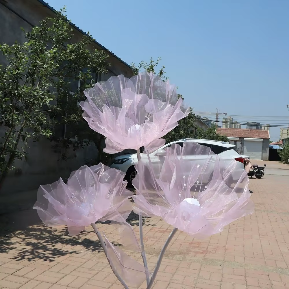Fleur artificielle en gaze 3D de 50 cm