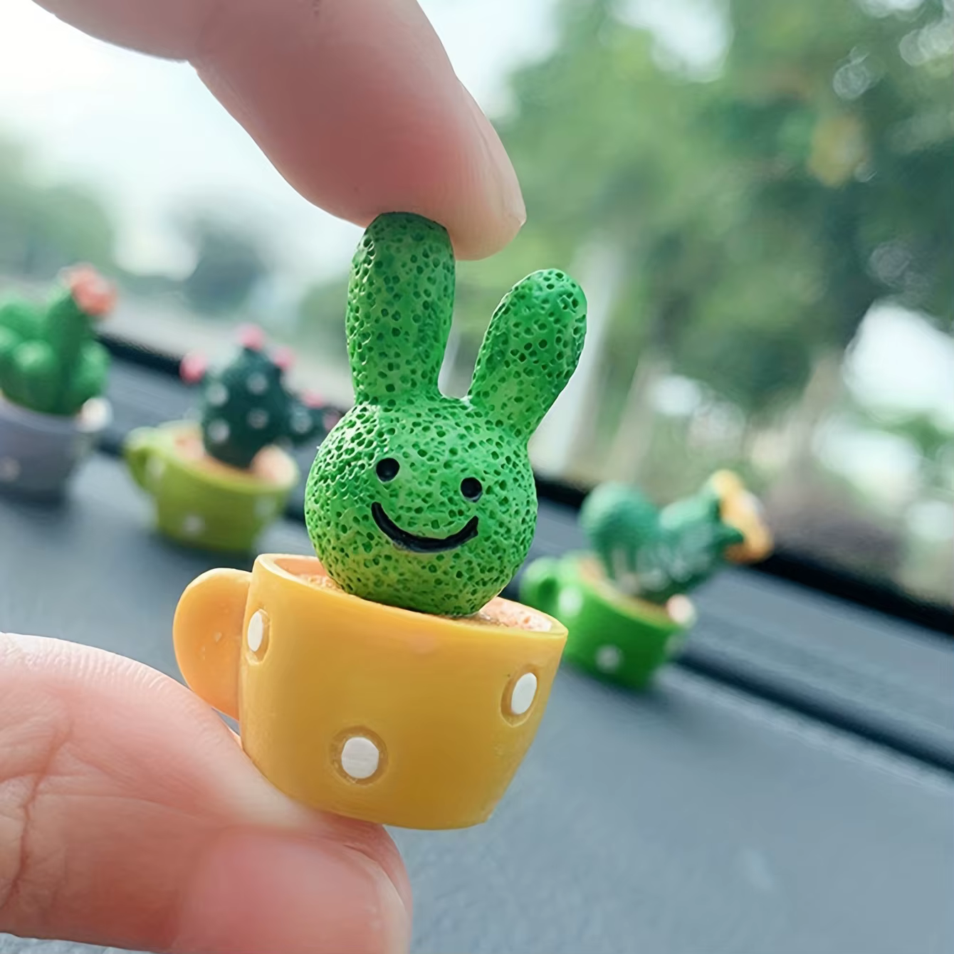 1 ensemble de Mini plante verte Cactus en résine