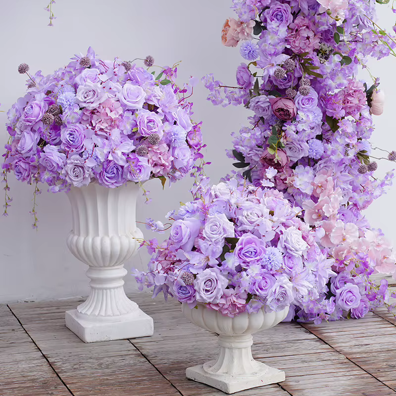 C8645 violet Rose cerisier fleur mariage arc décor Arrangement Floral signe