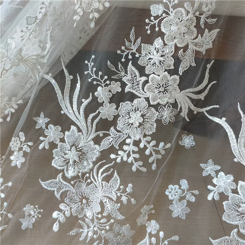 Tissu en Dentelle Florale pour Patients