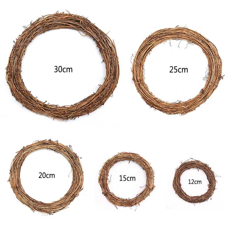 Couronne de décoration de mariage en rotin naturel