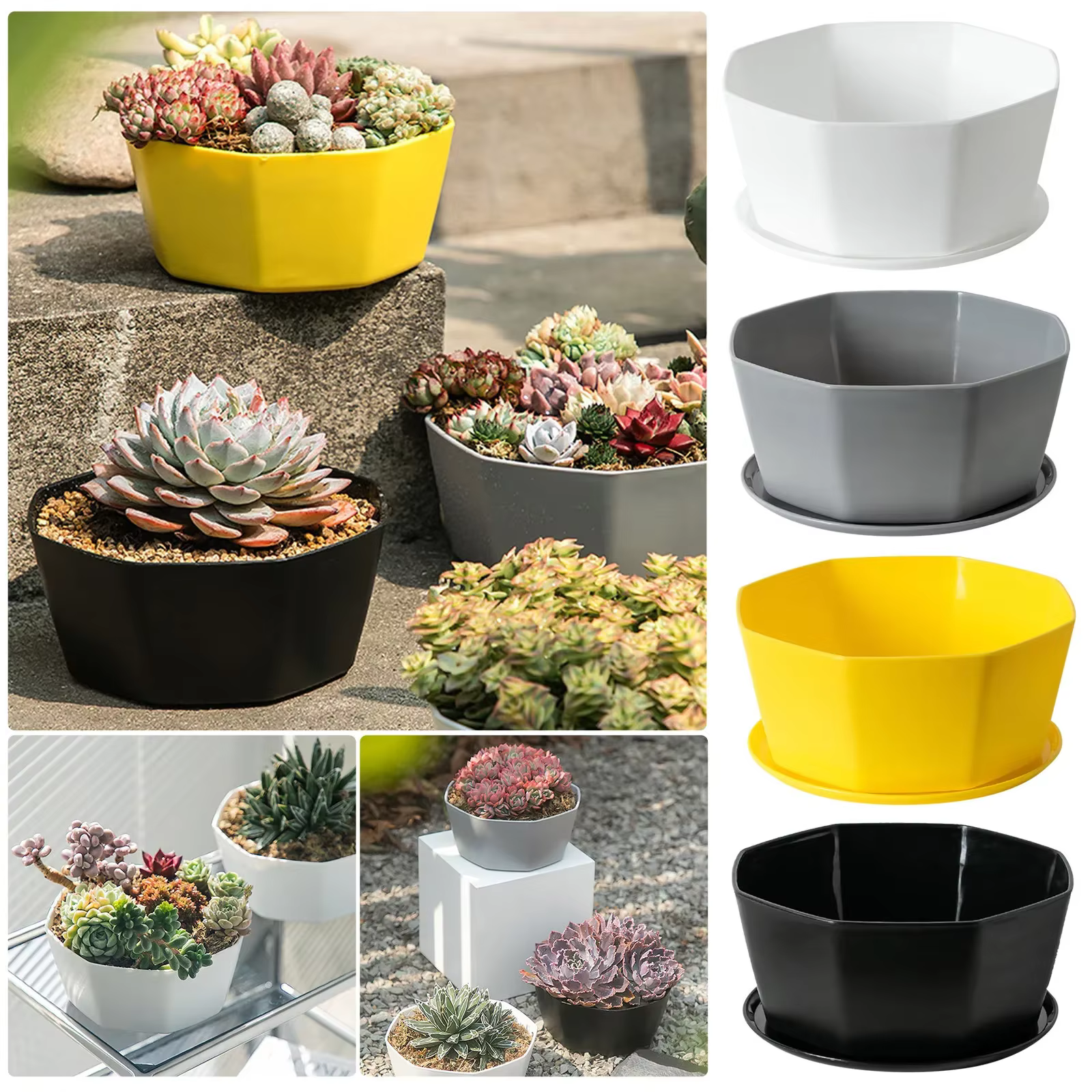 Pots de fleurs d'intérieur en plastique