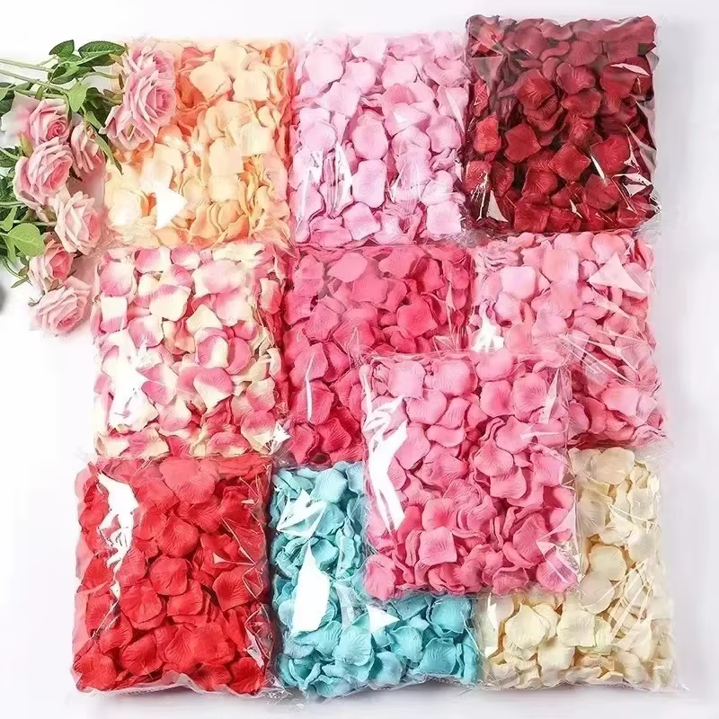 2000/100 pièces faux pétales de Rose artificiels coloré Simulation soie pétale