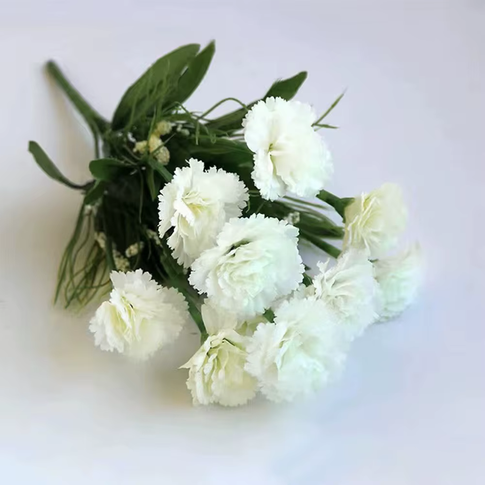 1 Bouquet de œillets, œillets en soie pour toujours