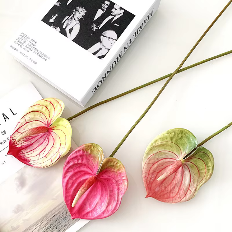 Fleur artificielle impression 3D petite taille simple Anthurium Andraeanum Lind Guanyin Lotus maison mariage conception