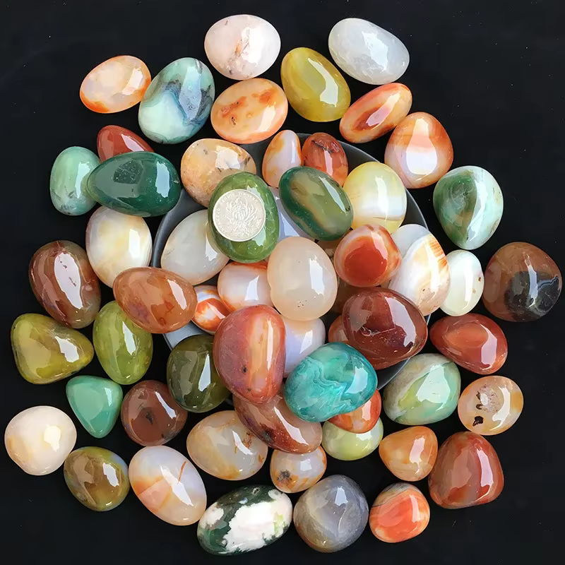 Ceubles d'agate 100g, pierres décoratives colorées pour Aquarium