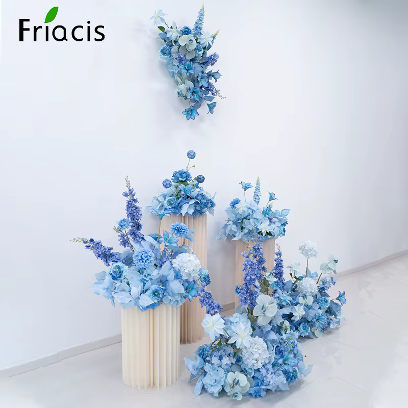 Nouvelles fleurs artificielles bleues