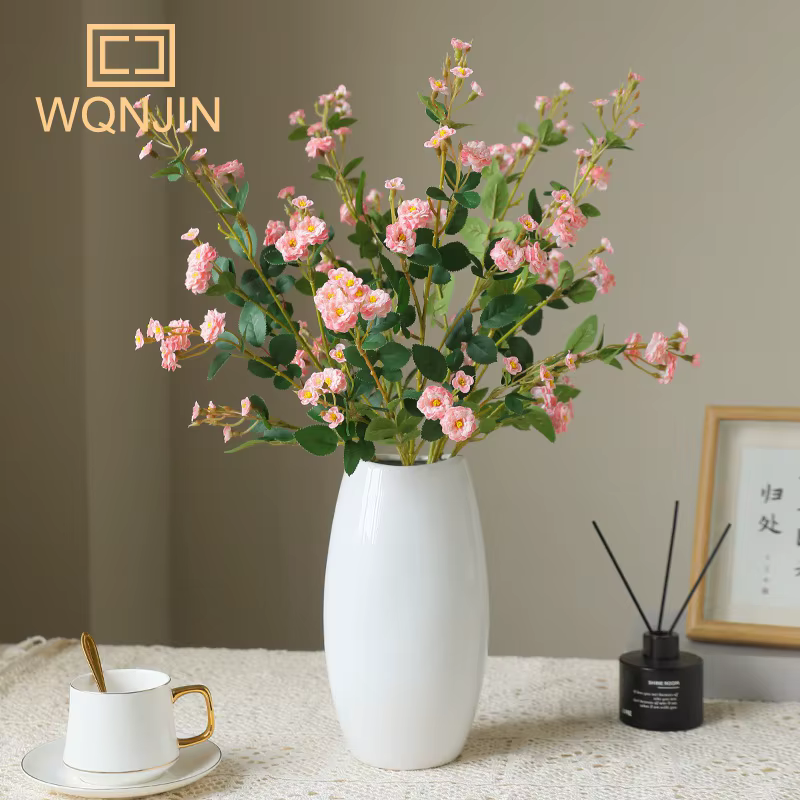 WQNJIN-Mini Poubelle Européenne Rétro de Haute Qualité, Branche Longue, Fleurs Artificielles, Centre de Table pour la Maison, Décor de Chambre, 75cm