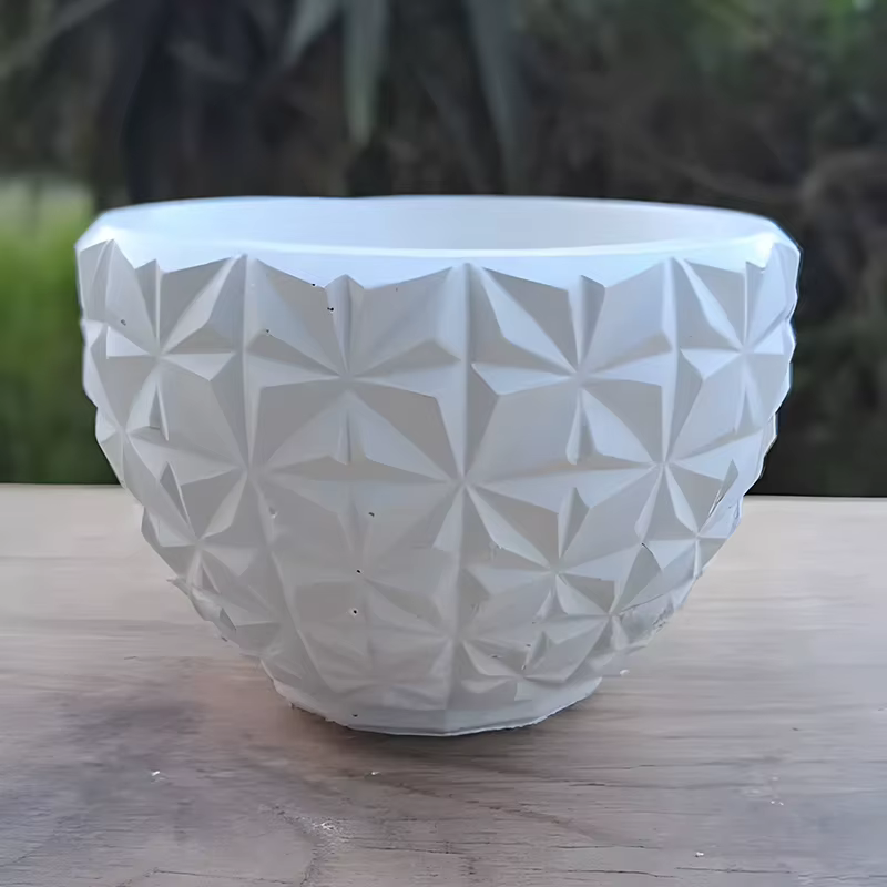 Pot de fleurs de plantes succulentes circulaires en béton