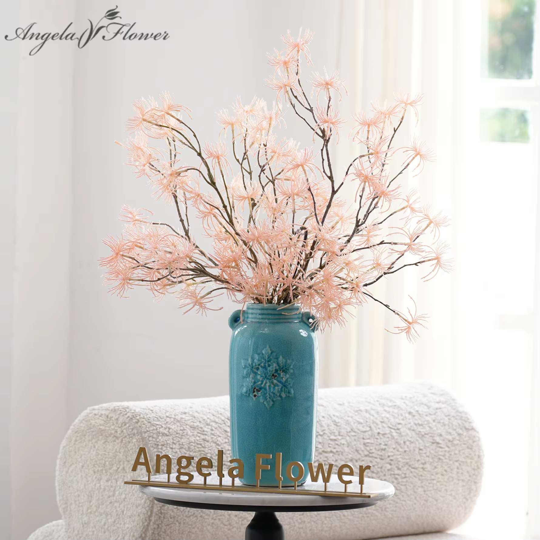 A2024 rose Orange pissenlit herbe plante artificielle branche mariage fleur Arrangement accessoires matériel maison chambre Table décor