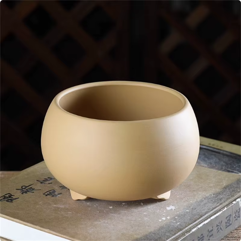 Pot de bonsaï rond en céramique