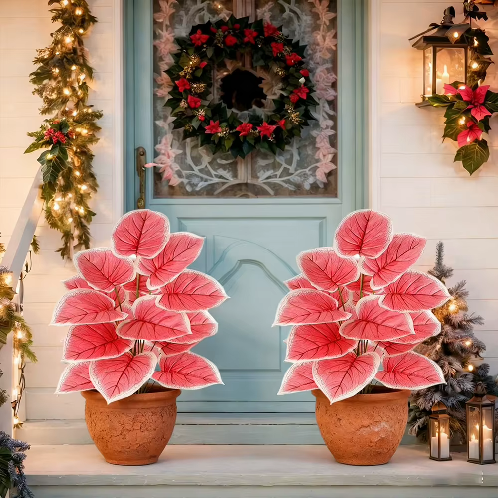 Plante artificielle de Caladium rose