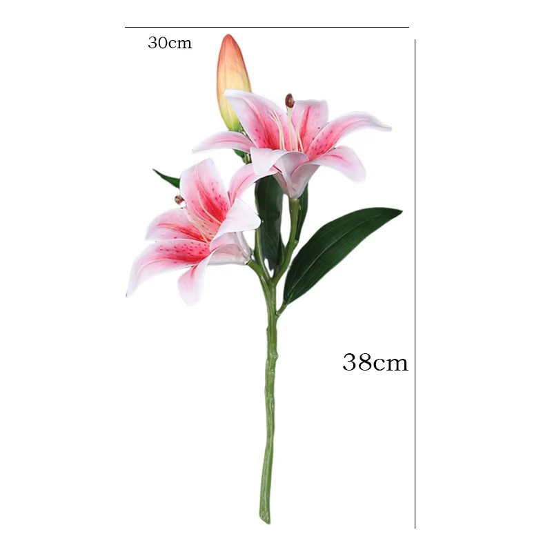 Fleur artificielle de lys de 38 cm pour bouquet de mariage
