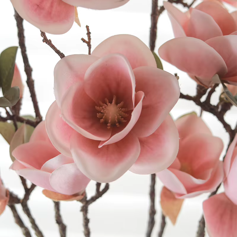 Fleurs artificielles de magnolia avec de longues branches