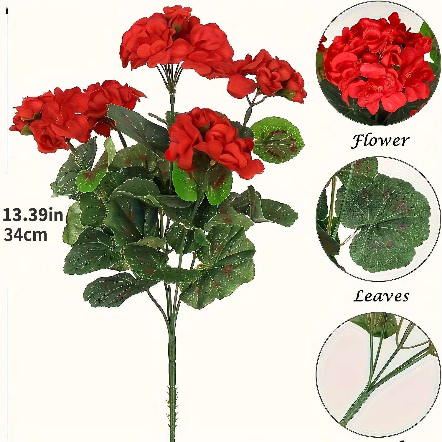 1/5 pièces plante artificielle soie bégonia fleur extérieur jardin arc protection UV mariage mariée maison bonsai fête de noël bricolage cadeau