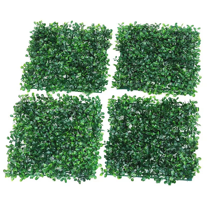 4 pièces Simulation Milan herbe plante mur bricolage vitrine publicité fond Hall décoration 25*25 cm artificiel en plastique pelouse