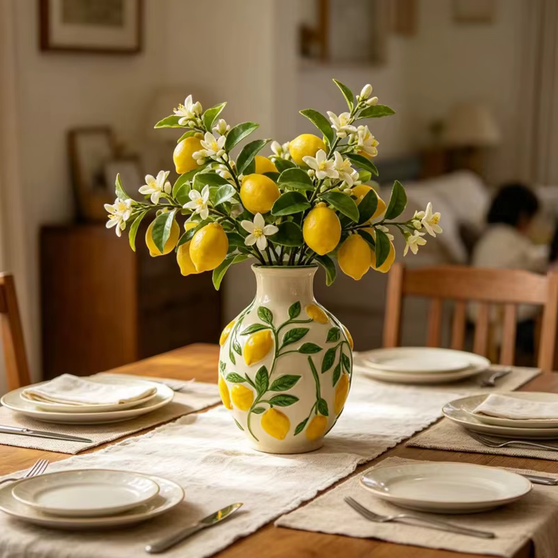 Vase en céramique en forme de fleur de citron