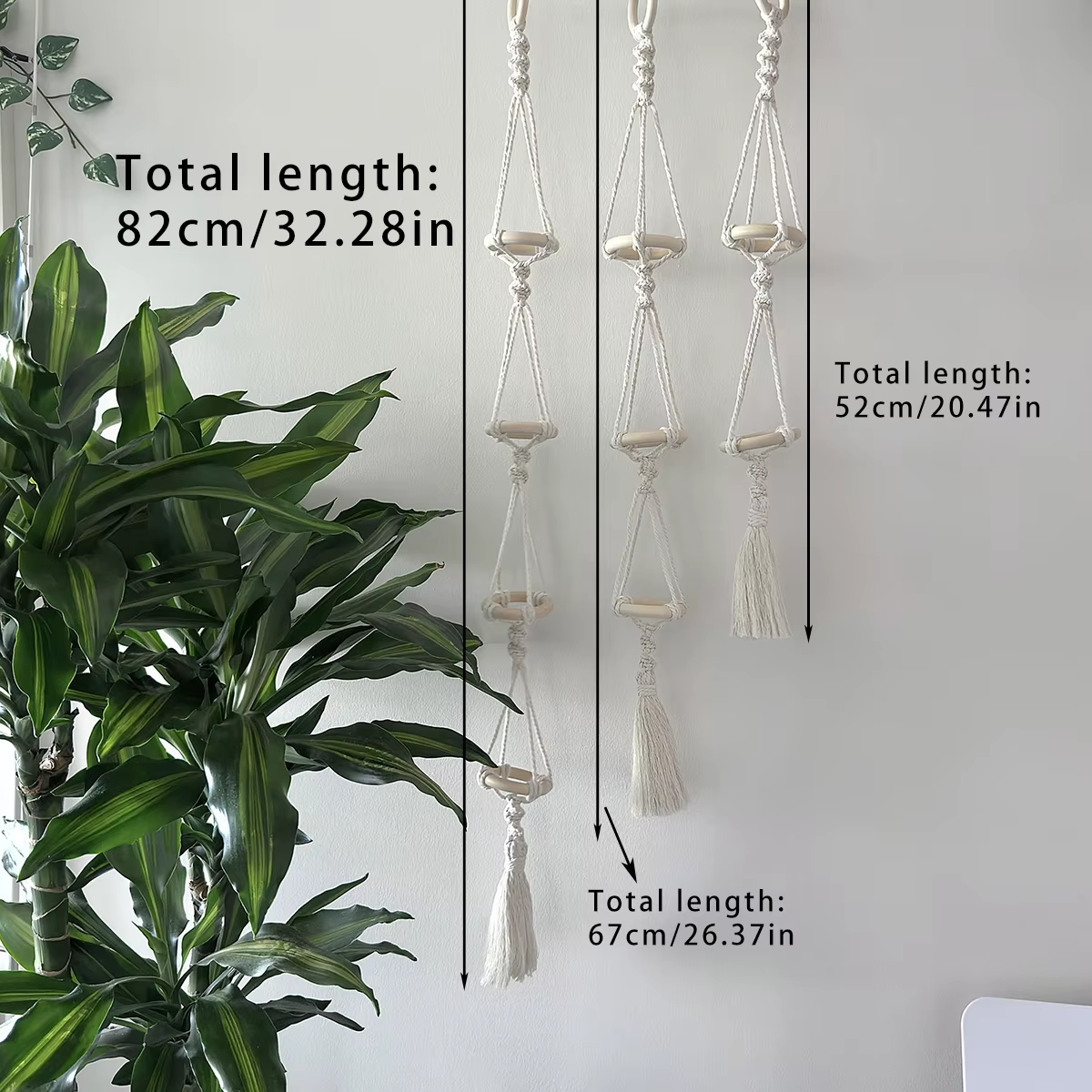 Cintres Muraux en Macramé pour Plantes à Air