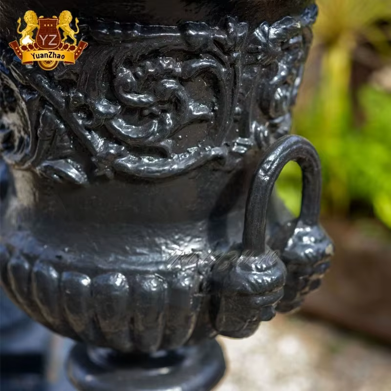 Pot de fleur artisanal en métal, décoration de jardin extérieur, en fonte