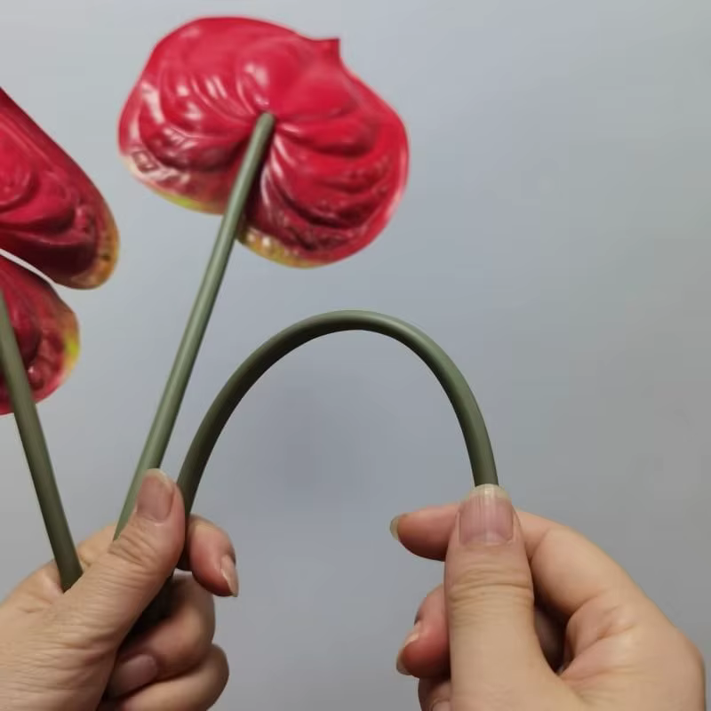 Bouquets de fleurs d'anthurium artificielles en PU
