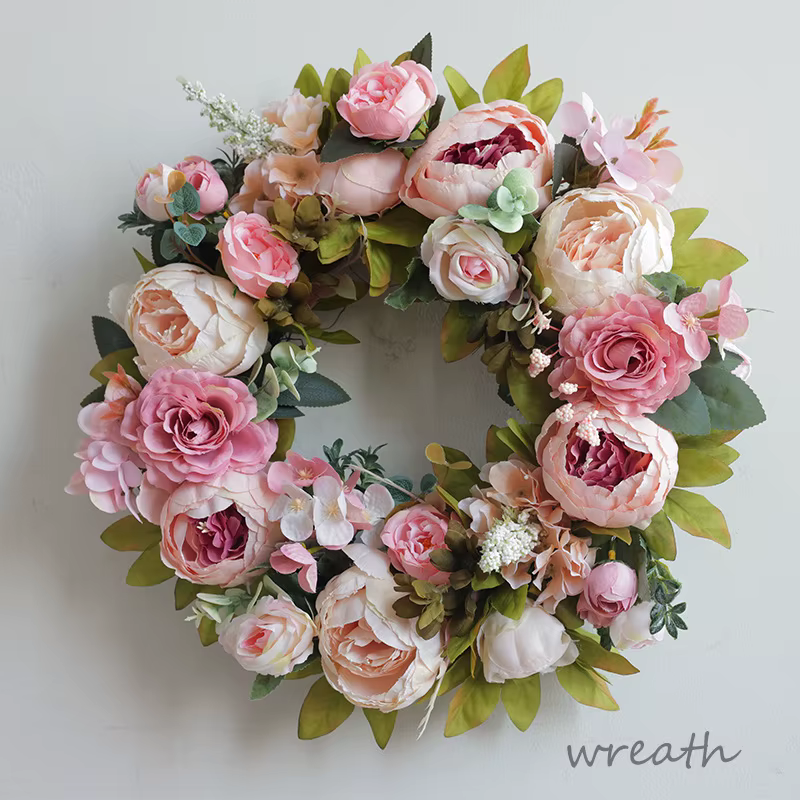 Couronne de fleurs artificielles