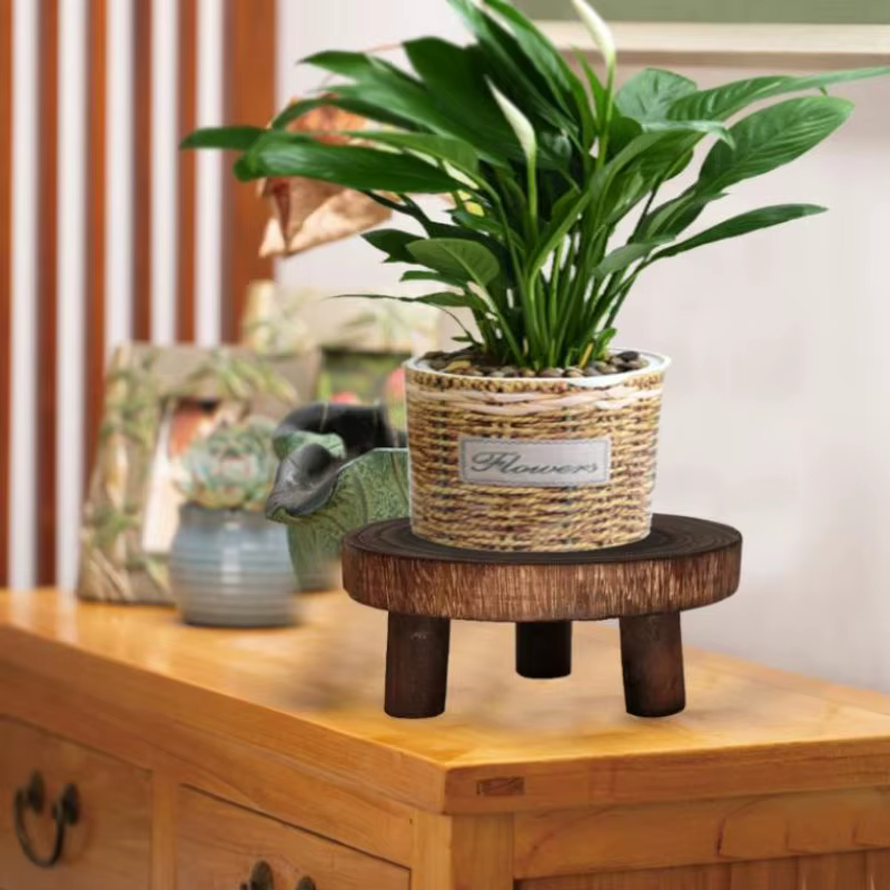 Support de plante en bois